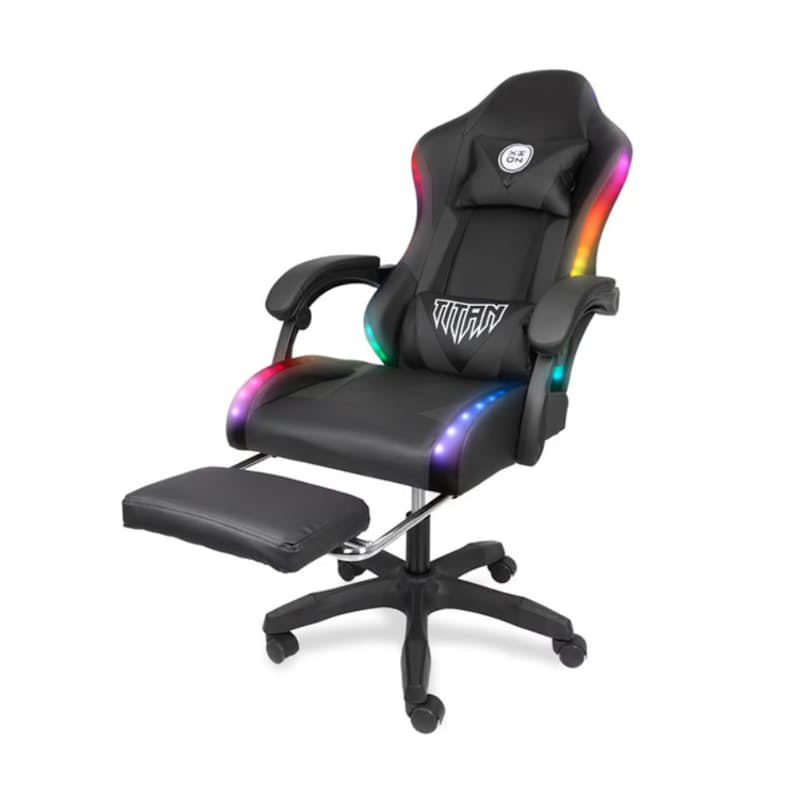 TITAN Xion edition gaming chair with lumbar support and foot rest كرسي جيمنغ مع إضاءة