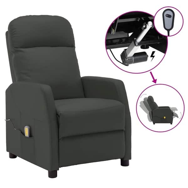 vidaXL Stand up Massage Chair automatic Cream Faux Leather مساج / وتحكم الكتروني كامل للظهر ومسند الارجل / مميز جدا لراحة كبار السن